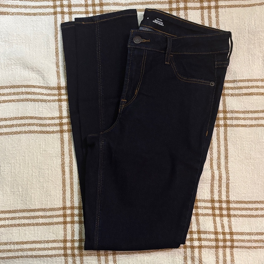 Old Navy Women's Dark Blue Straight Leg Jeans